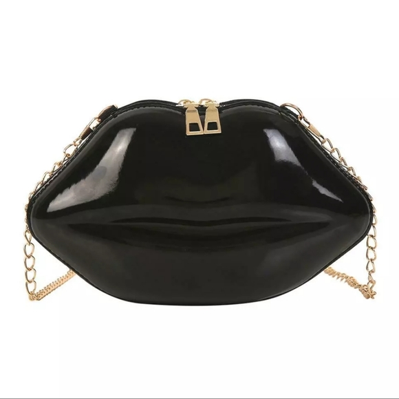 (FREE WITH PURCHASE) Black Lips Purse - Picture 1 of 4